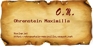 Ohrenstein Maximilla névjegykártya